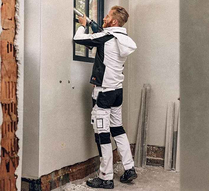 Παντελόνι Εργασίας HEROCK HECTOR Λευκό-Μαύρο Cargo 1